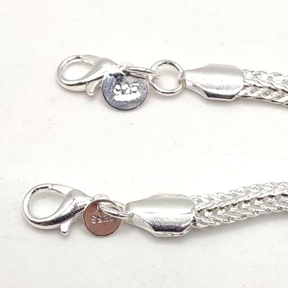 925 Silver Necklace & Bracelet Set Braided 6MM Chain Vintage Fashion Gift NEW - Picture 2 of 6